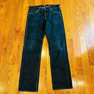 7 For All Mankind Jeans Mens 33 x34 Sevens Austyn Dark Straight Denim
